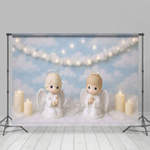 Aperturee - Aperturee Heavenly Angel Candles Blue Sky Cake Smash Backdrop